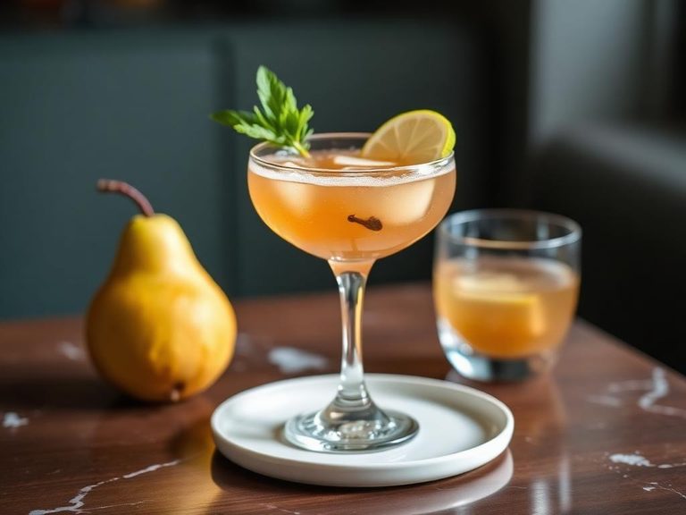 Sparkling Pear Nectar Cocktail