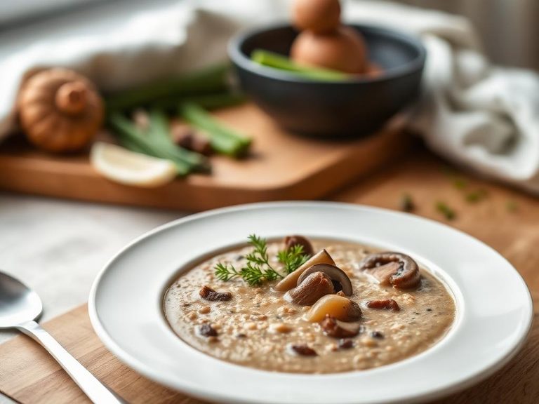 Spelt and Mushroom Soup