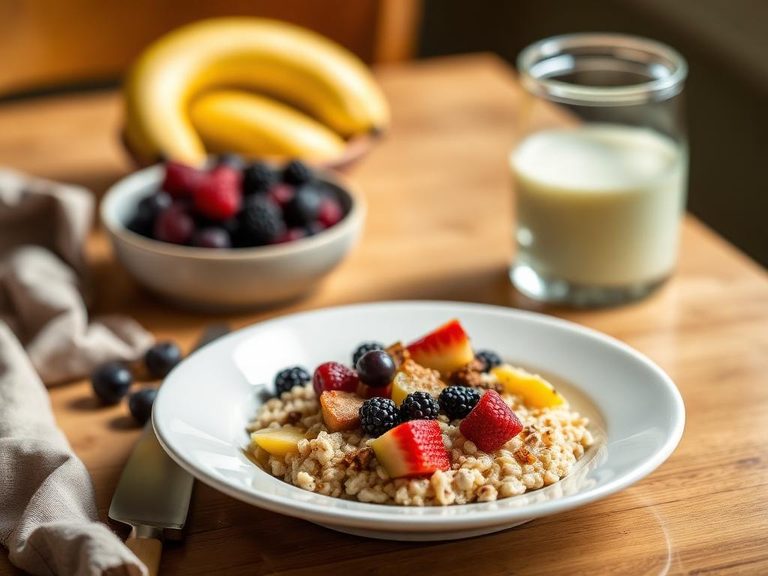 Spiced oatmeal with fruit