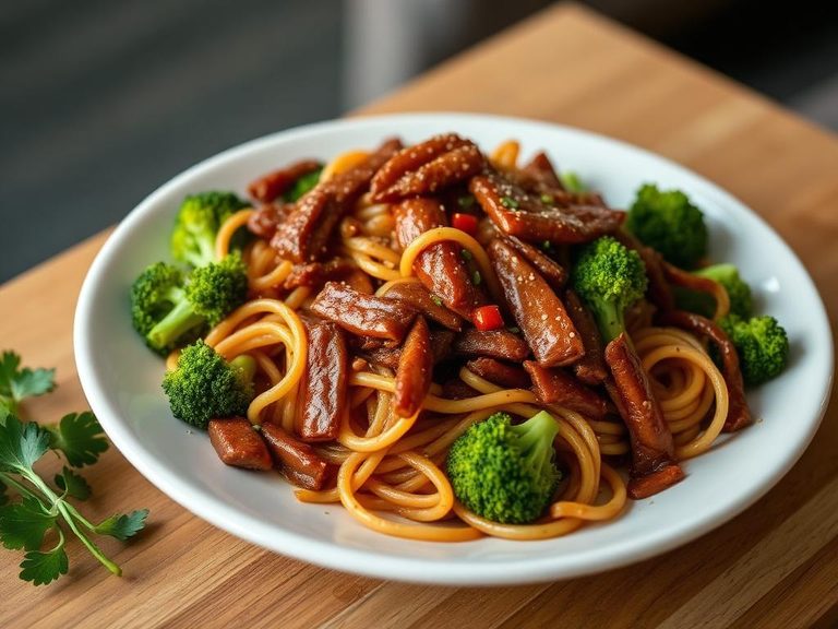 Spicy Beef and Broccoli Lo Mein