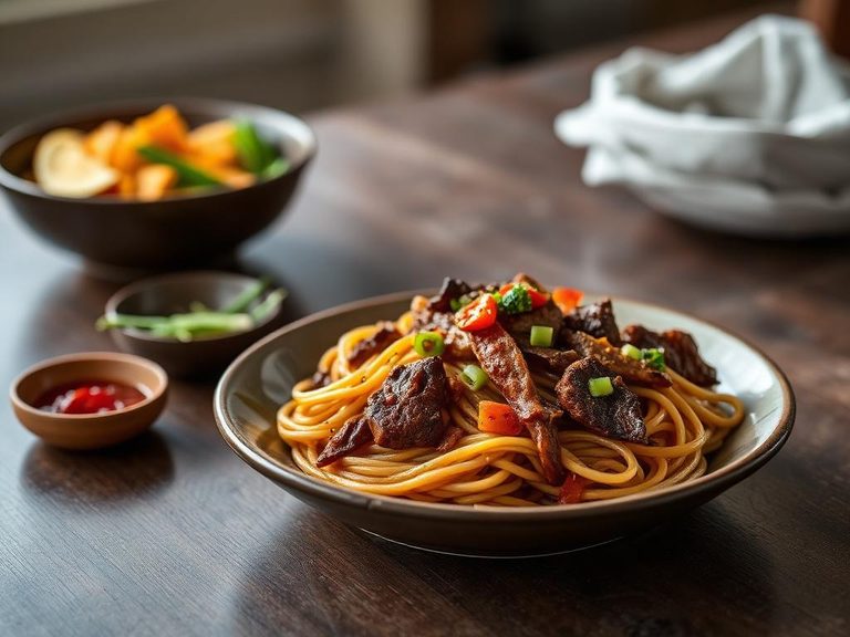 Spicy Venison Noodle Stir-fry