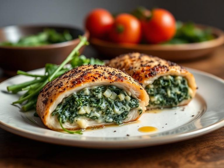 Spinach and Cheese Stuffed Chicken Breast