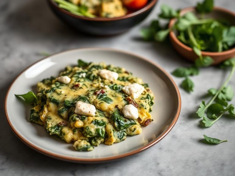 Spinach and Feta Scramble