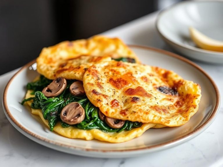 Spinach and mushroom omelet