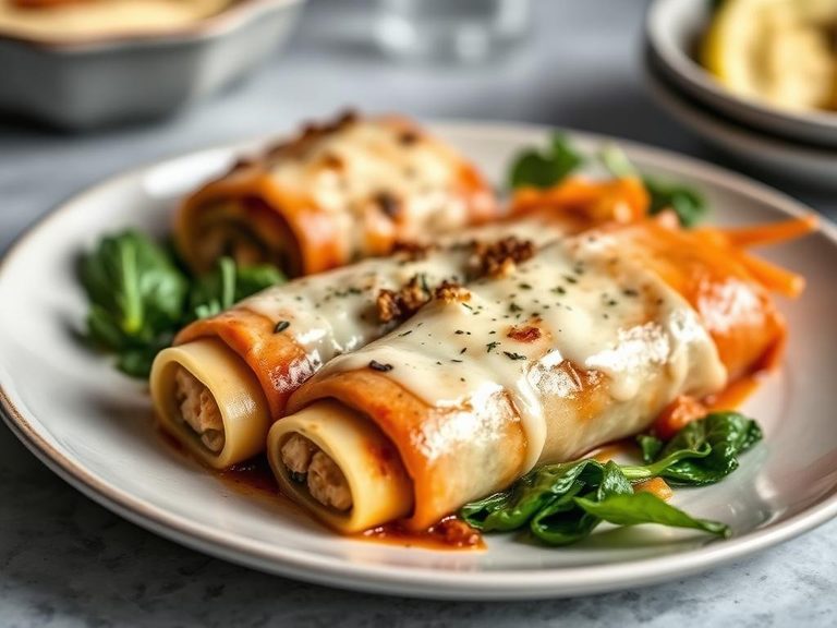 Spinach and Poultry Cannelloni