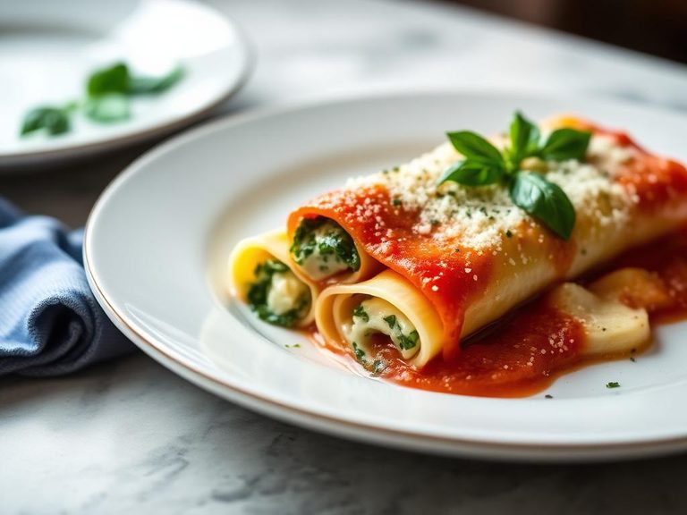 Spinach and Ricotta Manicotti