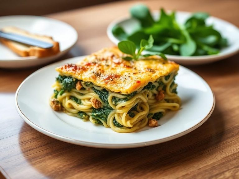 Spinach noodle kugel