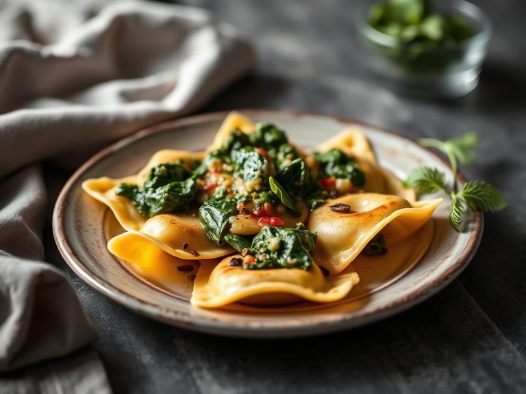 Spinach ravioli filling