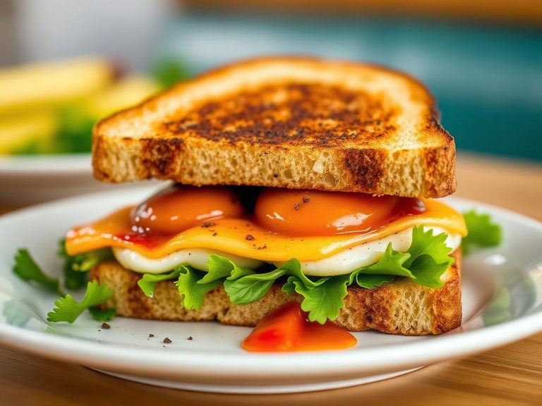 Split and toasted for a breakfast sandwich