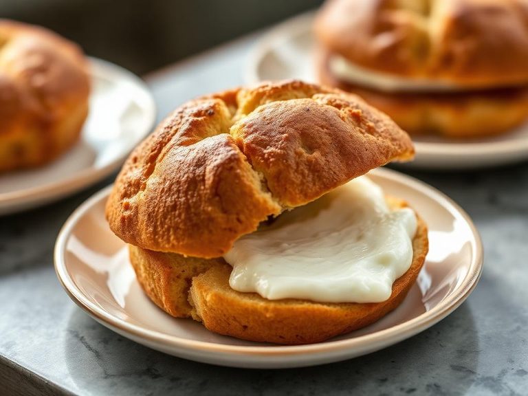 Split Muffin with Cream Cheese
