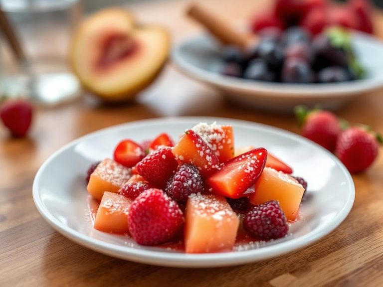Sprinkled on fruit