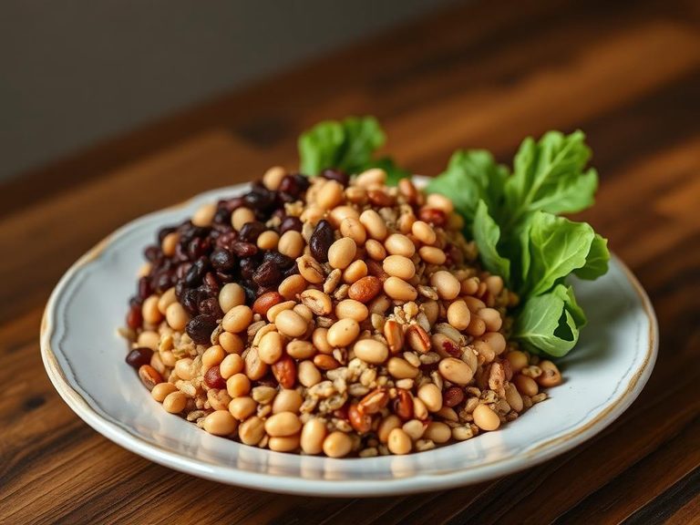 Sprouted bean and grain bowl