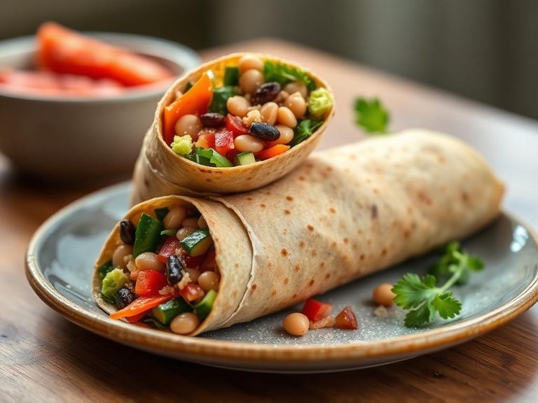 Sprouted bean and vegetable wrap