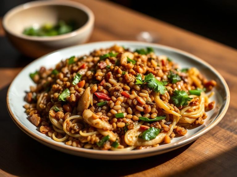 Sprouted Lentil Stir-fry