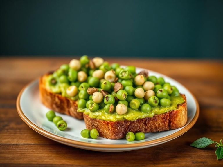 Sprouted pea and avocado toast
