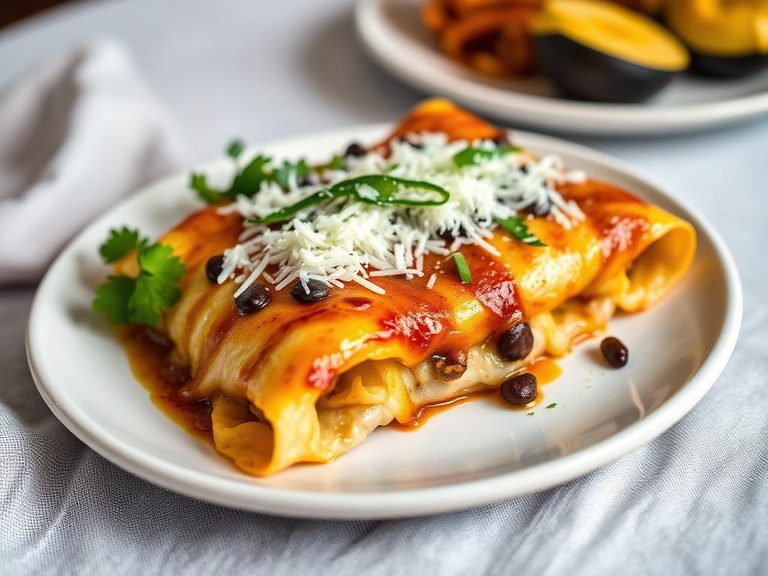 Squash and Black Bean Enchiladas