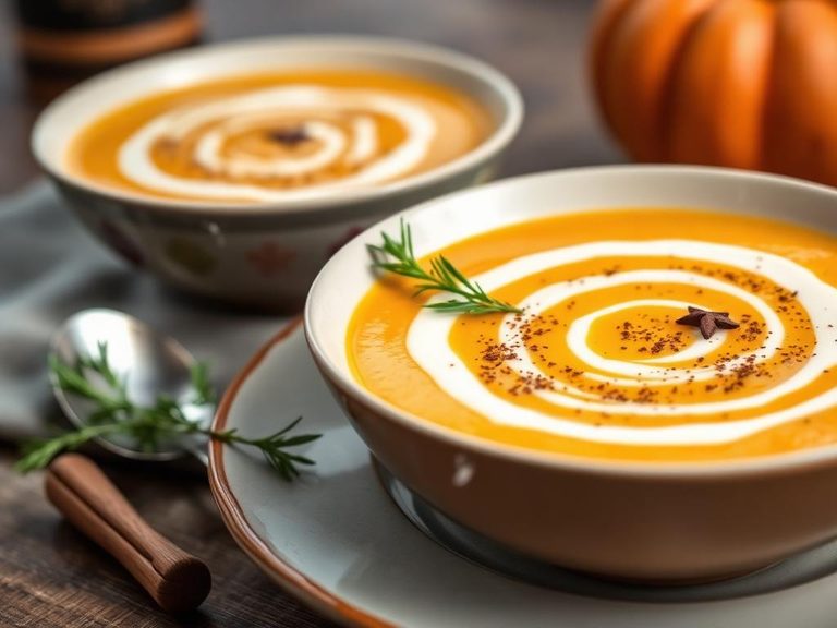 Squash soup with cream and spices