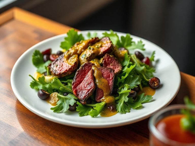 Steak Salad with Mixed Greens and Vinaigrette