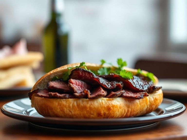 Steak sandwich on sourdough