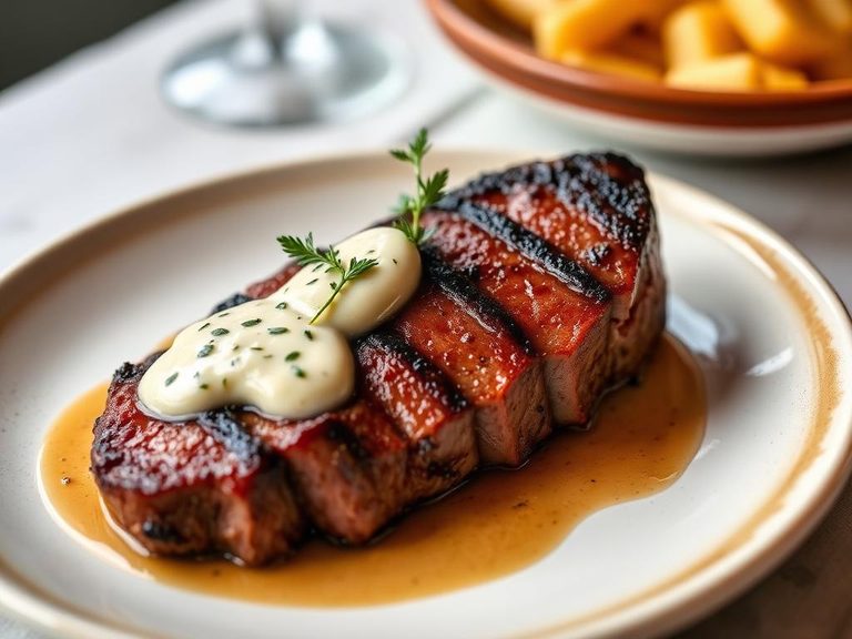 Steak with Roquefort sauce