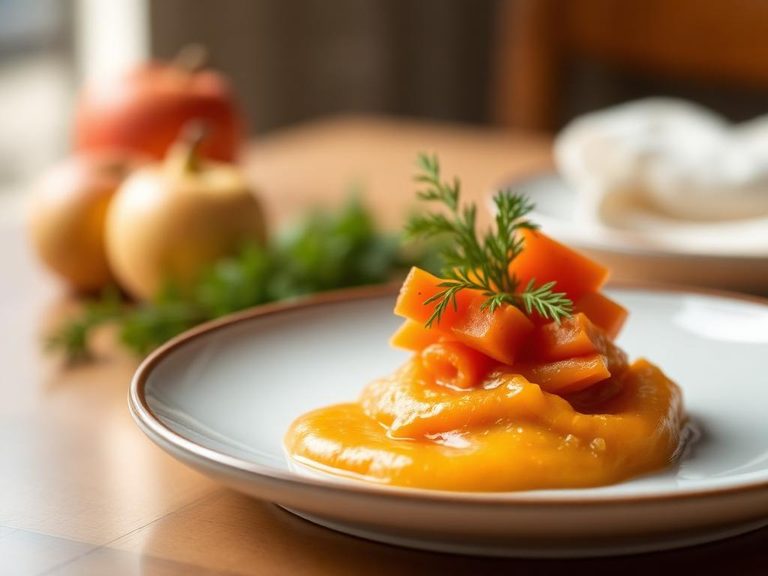 Steamed carrot and apple puree