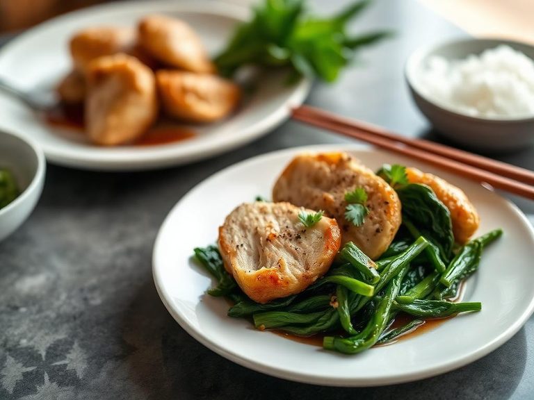 Steamed Chicken with Greens