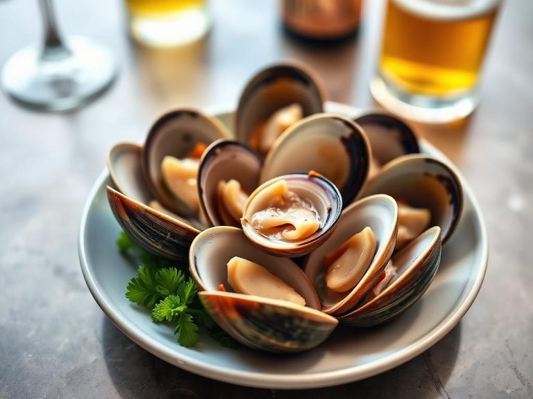 Steamed clams with light beer