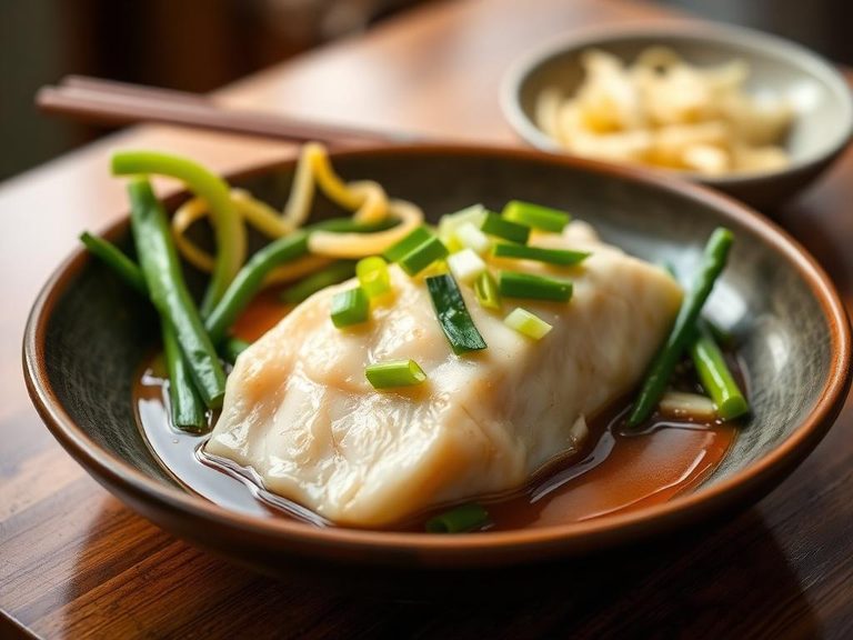 Steamed Cod with Ginger and Scallions (Chinese-inspired)