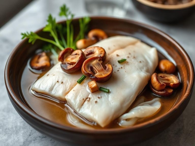 Steamed Fish Fillet with Tofu and Mushrooms