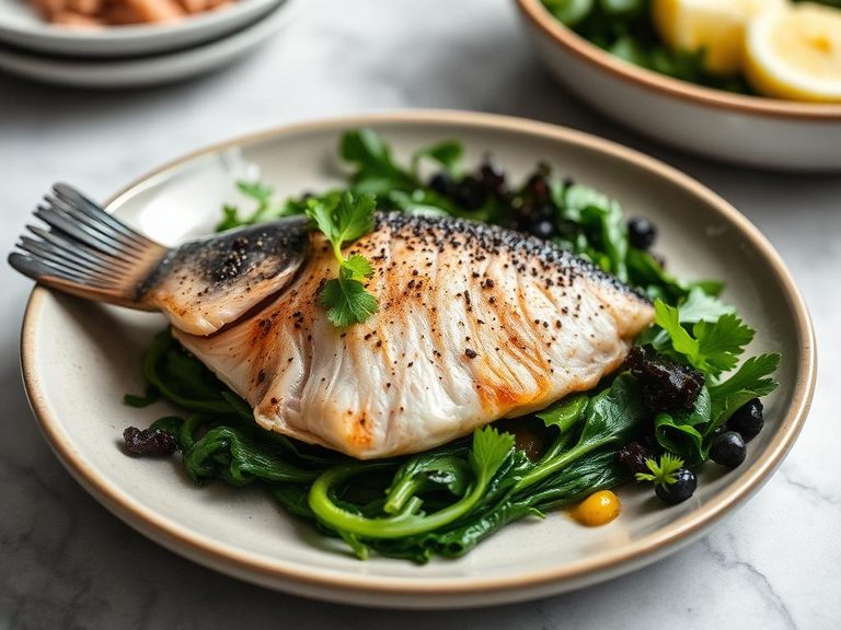 Steamed Fish with Mixed Greens