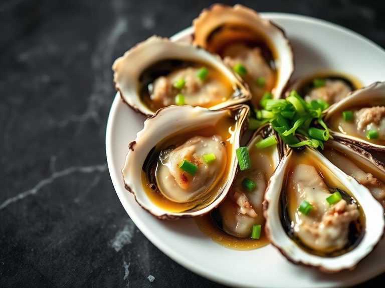 Steamed Oysters with Ginger and Scallion