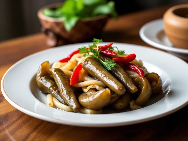 Steamed Sesbania with Garlic and Chili
