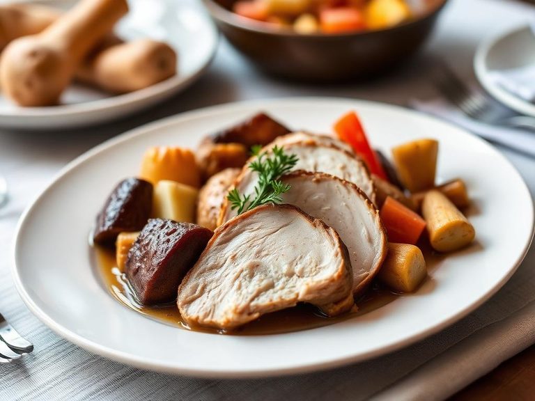 Steamed Turkey Plate with Root Vegetables