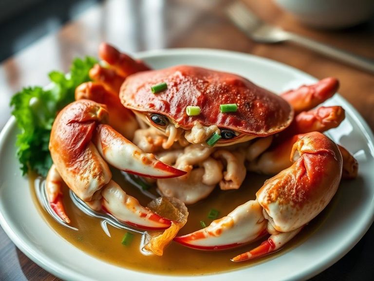 Steamed Whole Crab with Ginger and Scallion