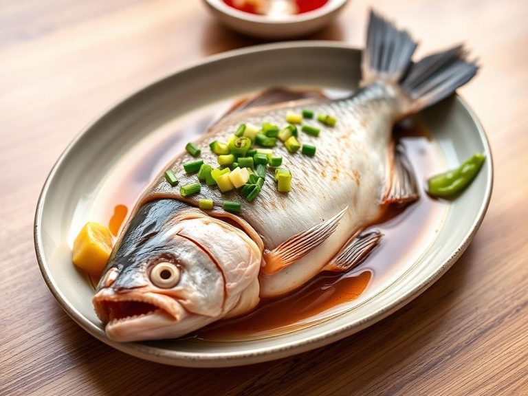 Steamed Whole Fish with Ginger and Scallion