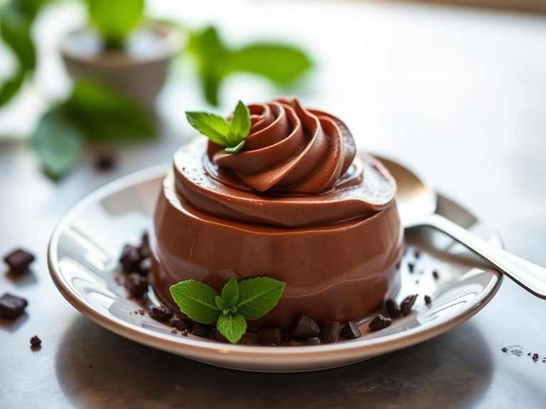 Stevia-sweetened chocolate mousse