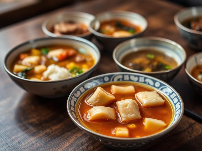 Stewed or boiled in traditional broths