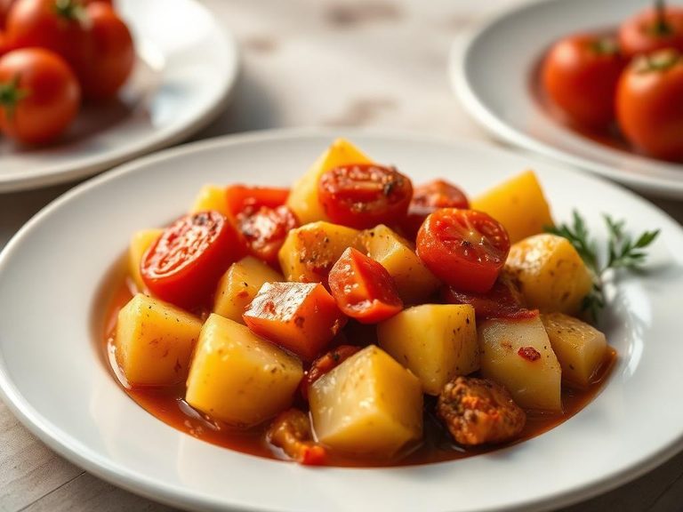 Stewed Potatoes and Tomatoes