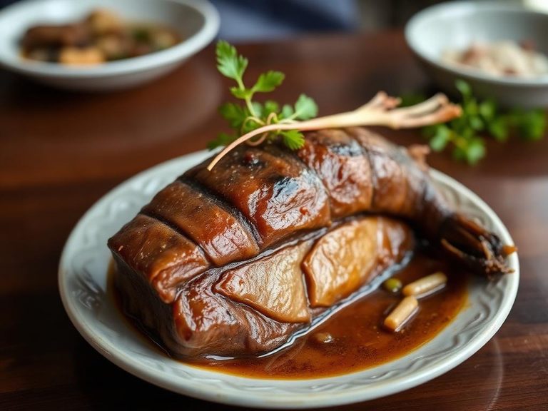 Stewed sea lion meat with roots