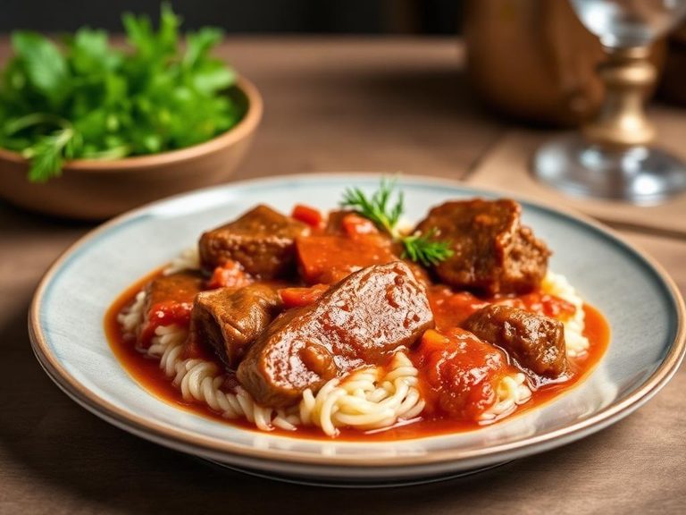 Stewed Spleen in Tomato Sauce (common in Mediterranean cooking)