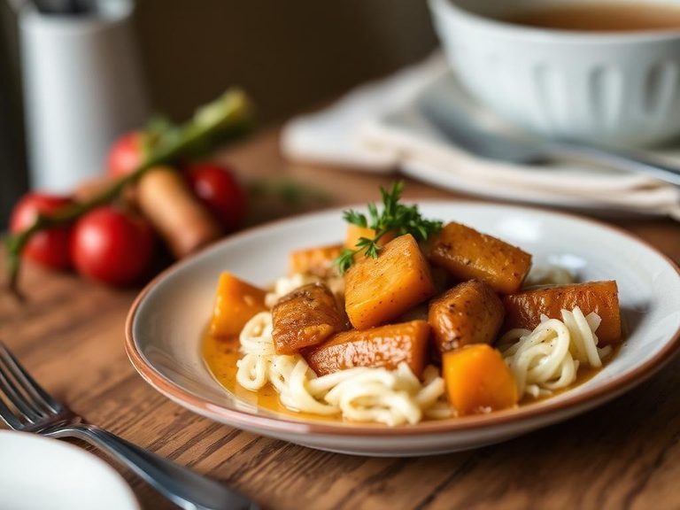 Stewed with root vegetables