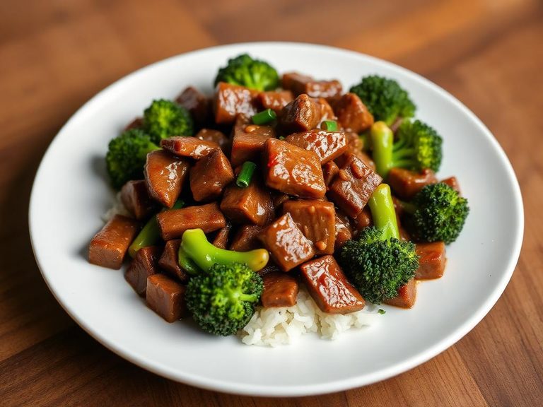Stir-fried beef with broccoli