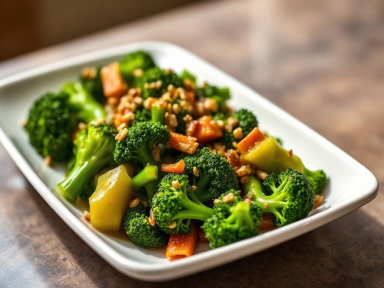 Stir-fried broccoli with garlic sauce