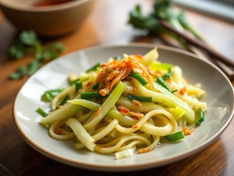 Stir-fried celtuce with garlic