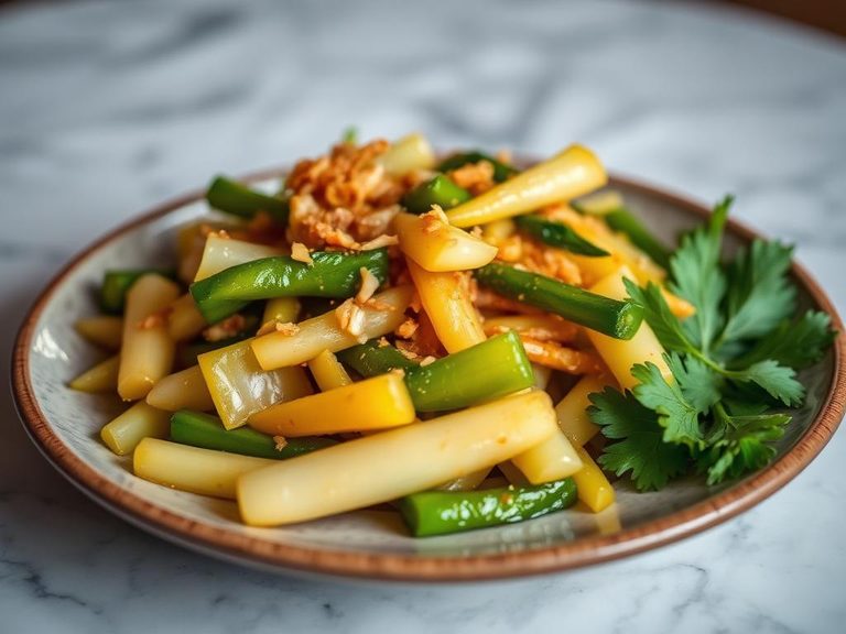 Stir-fried chayote with garlic