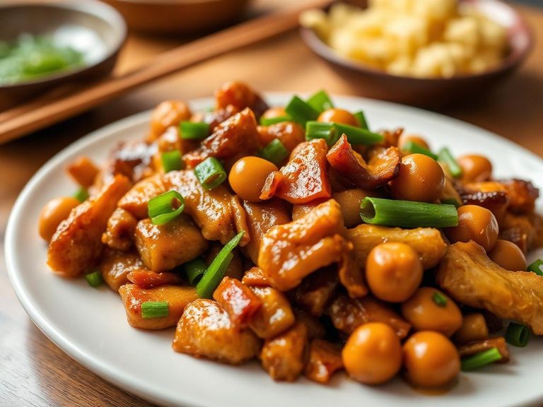 Stir-fried chicken with chestnuts