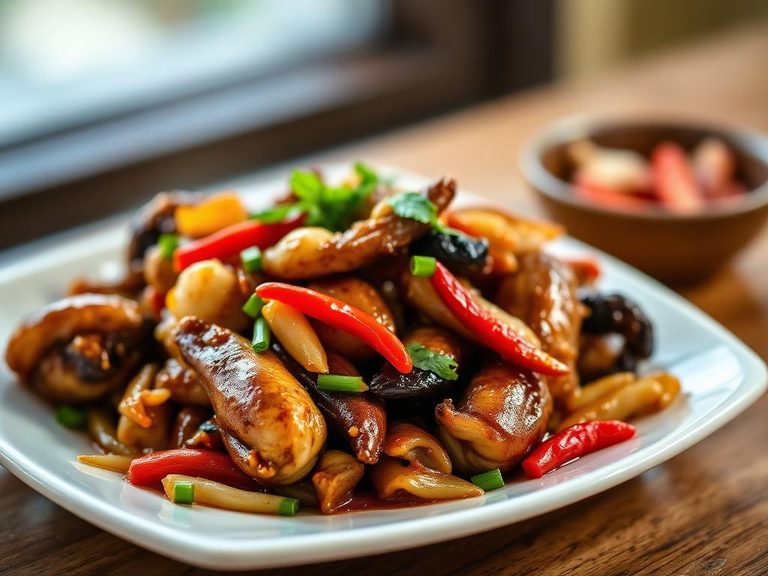 Stir-fried cockles with chili and garlic