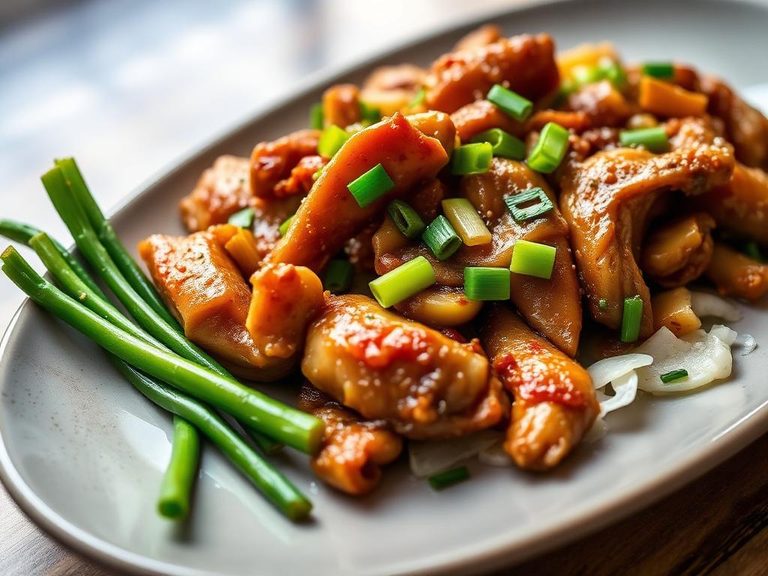 Stir-fried Goose with Ginger and Scallions