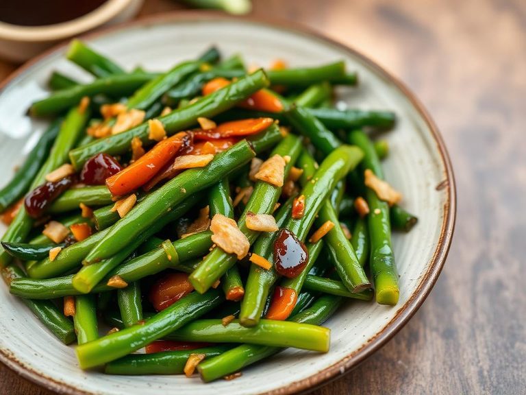 Stir-fried Green Beans with Soy Sauce and Ginger