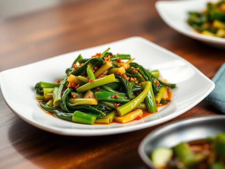 Stir-fried greens with soy sauce and sesame oil